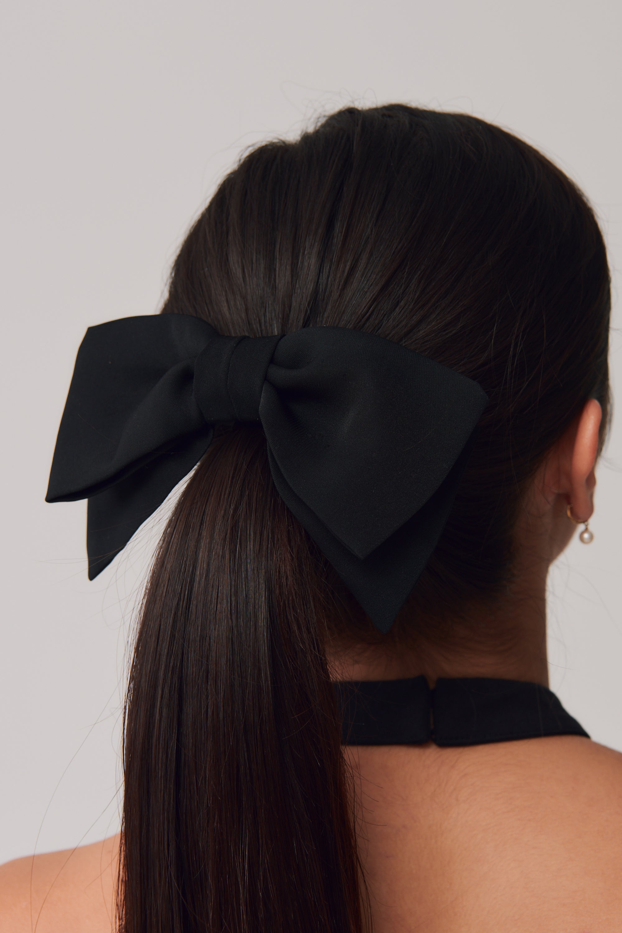 Nasty Gal Womens Satin Ribbon Hair Bow - Black