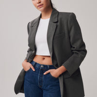 Elsa Twill Blazer + Charcoal - Little Puffy