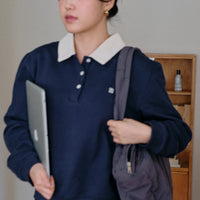 Jude Polo Pullover + Navy - Little Puffy