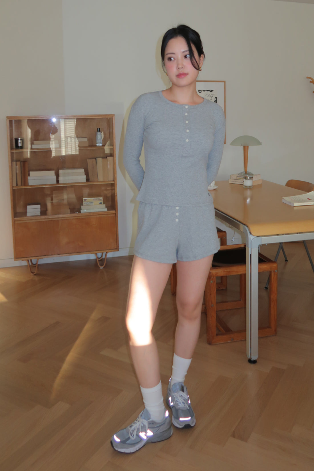 Peggy Lounge Shorts + Gray - Little Puffy
