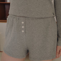 Peggy Lounge Shorts + Gray - Little Puffy