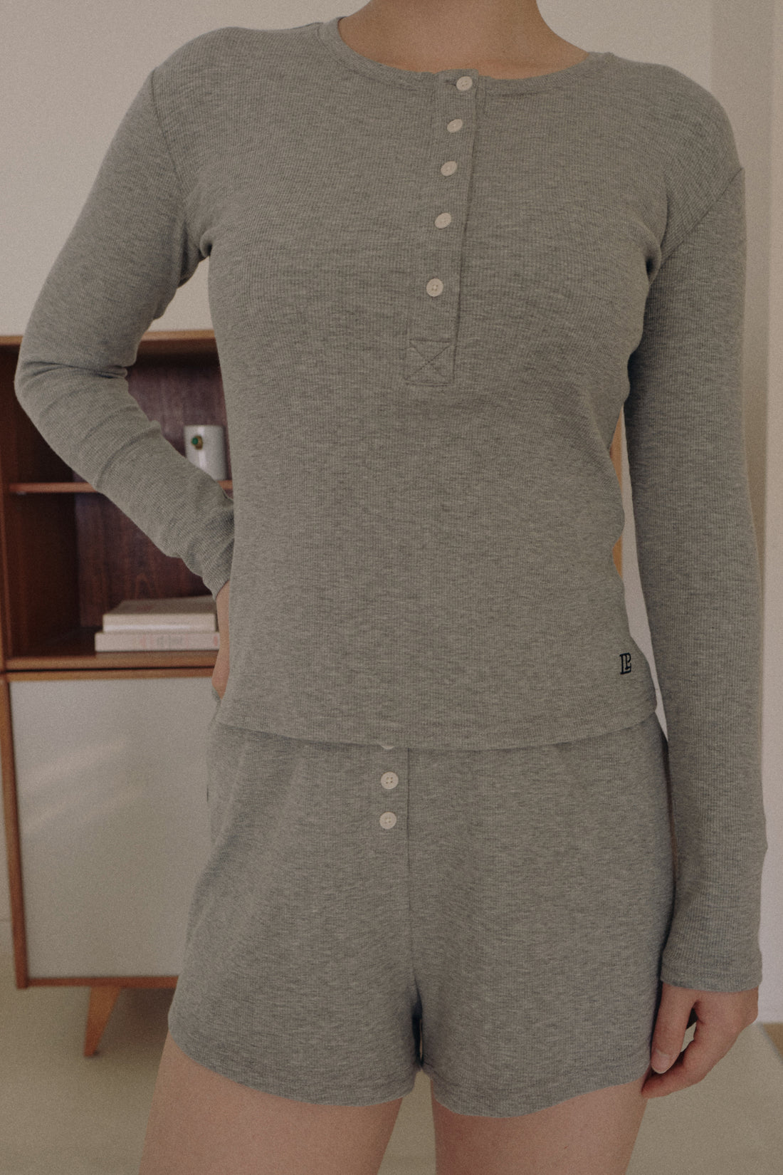 Peggy Lounge Shorts + Gray - Little Puffy