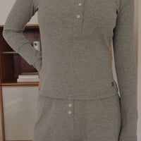 Peggy Lounge Shorts + Gray - Little Puffy