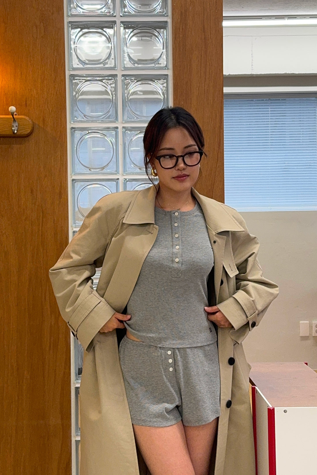 Peggy Lounge Shorts + Gray - Little Puffy