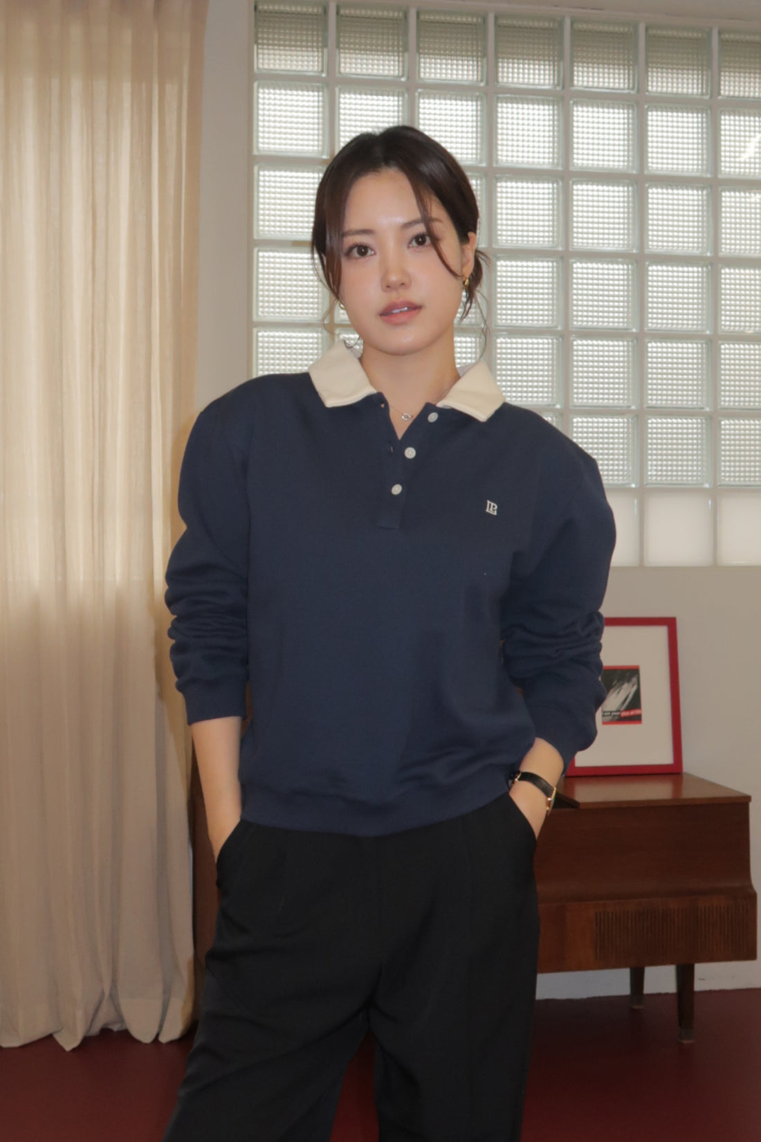 Jude Polo Pullover + Navy - Little Puffy