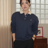 Jude Polo Pullover + Navy - Little Puffy