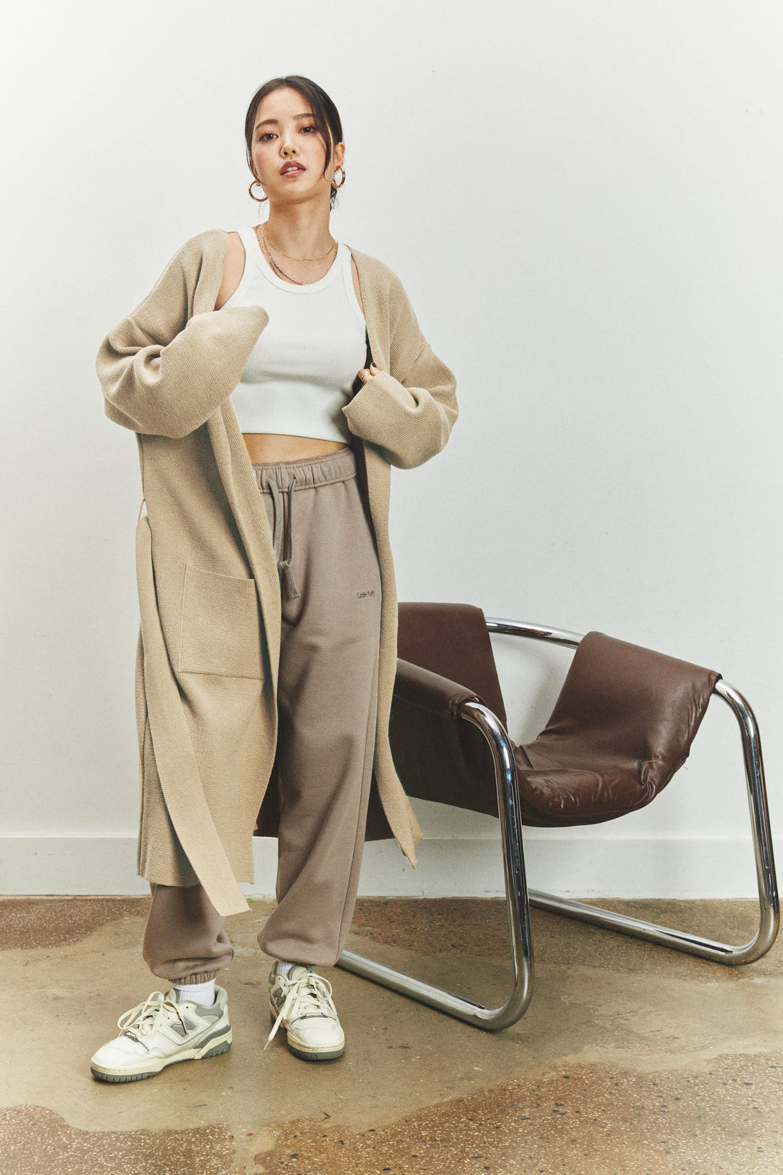 ROBE CARDIGAN - SAND - Little Puffy