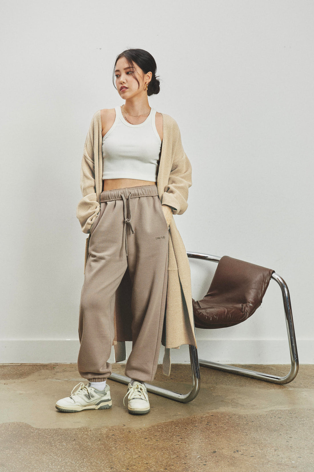 ROBE CARDIGAN - SAND - Little Puffy