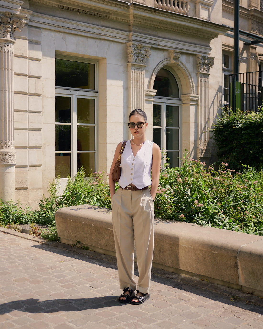 Jardin Linen Vest + Ivory - Little Puffy
