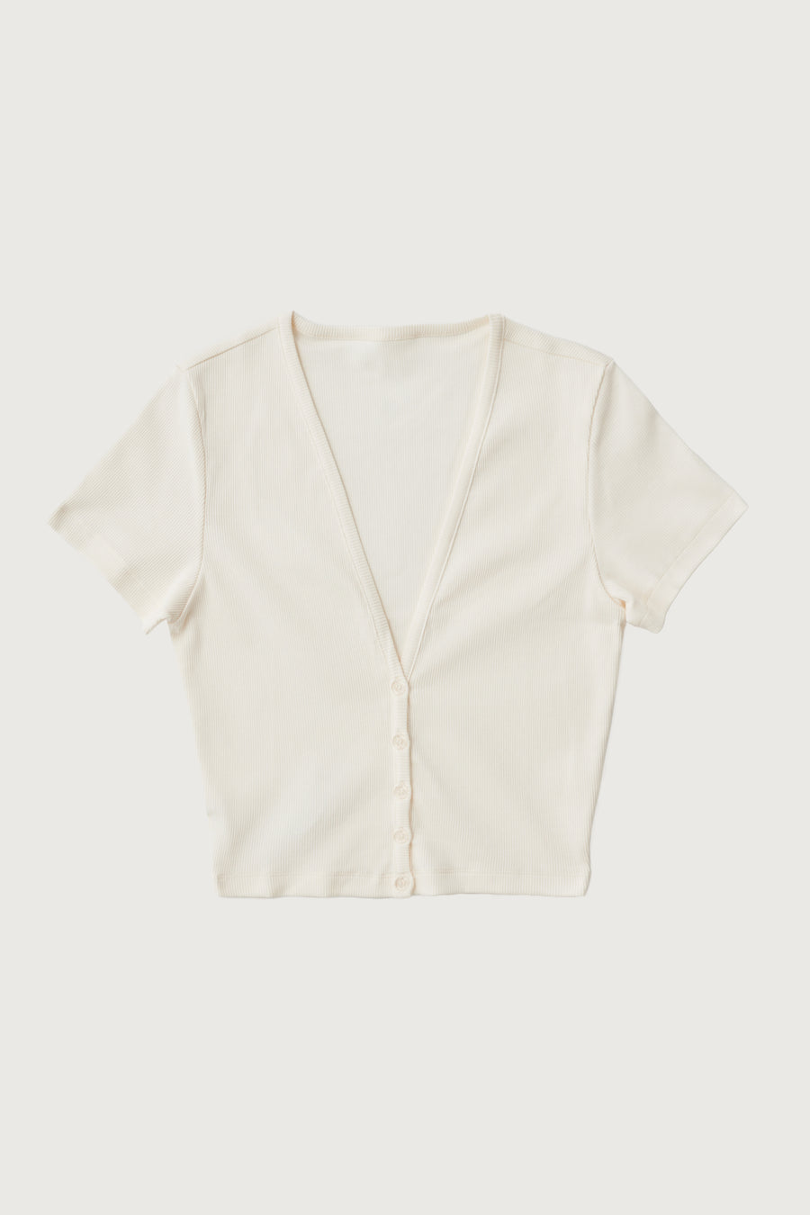 Button Crop Top + Cream - Little Puffy