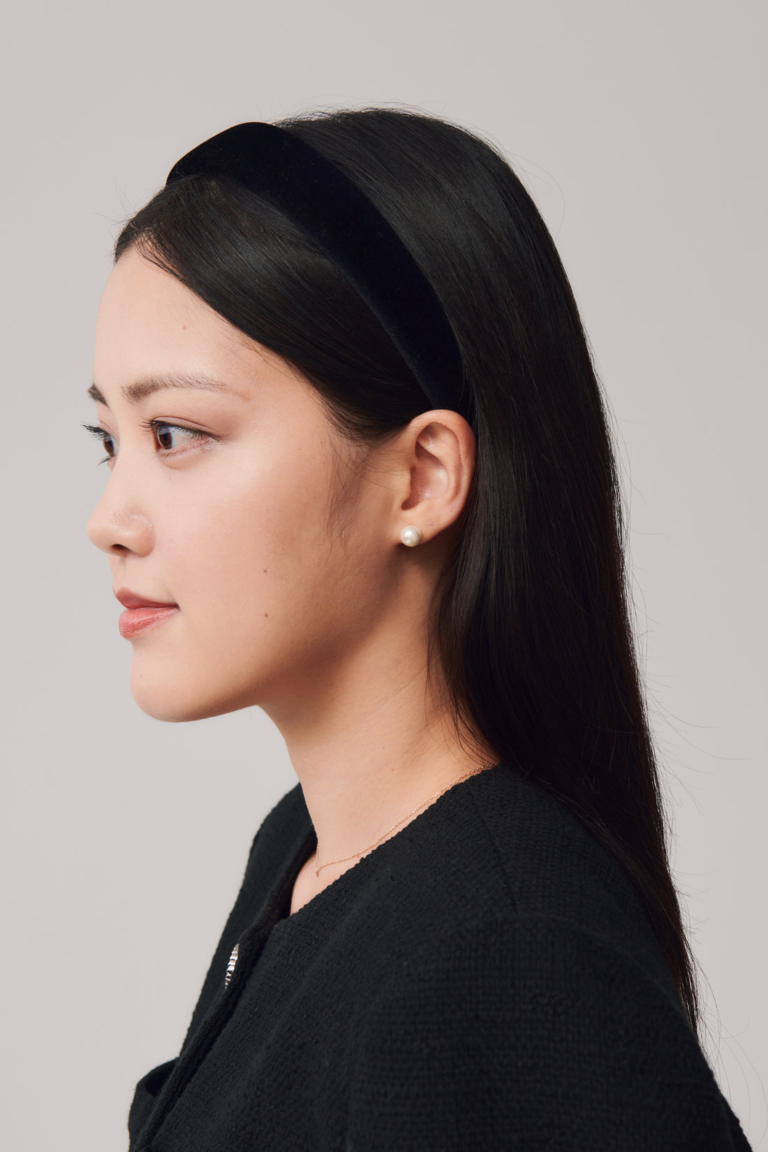 Velvet Headband + Black - Little Puffy