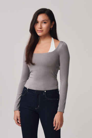 Jodie Halter Layer Top + Gray - Little Puffy
