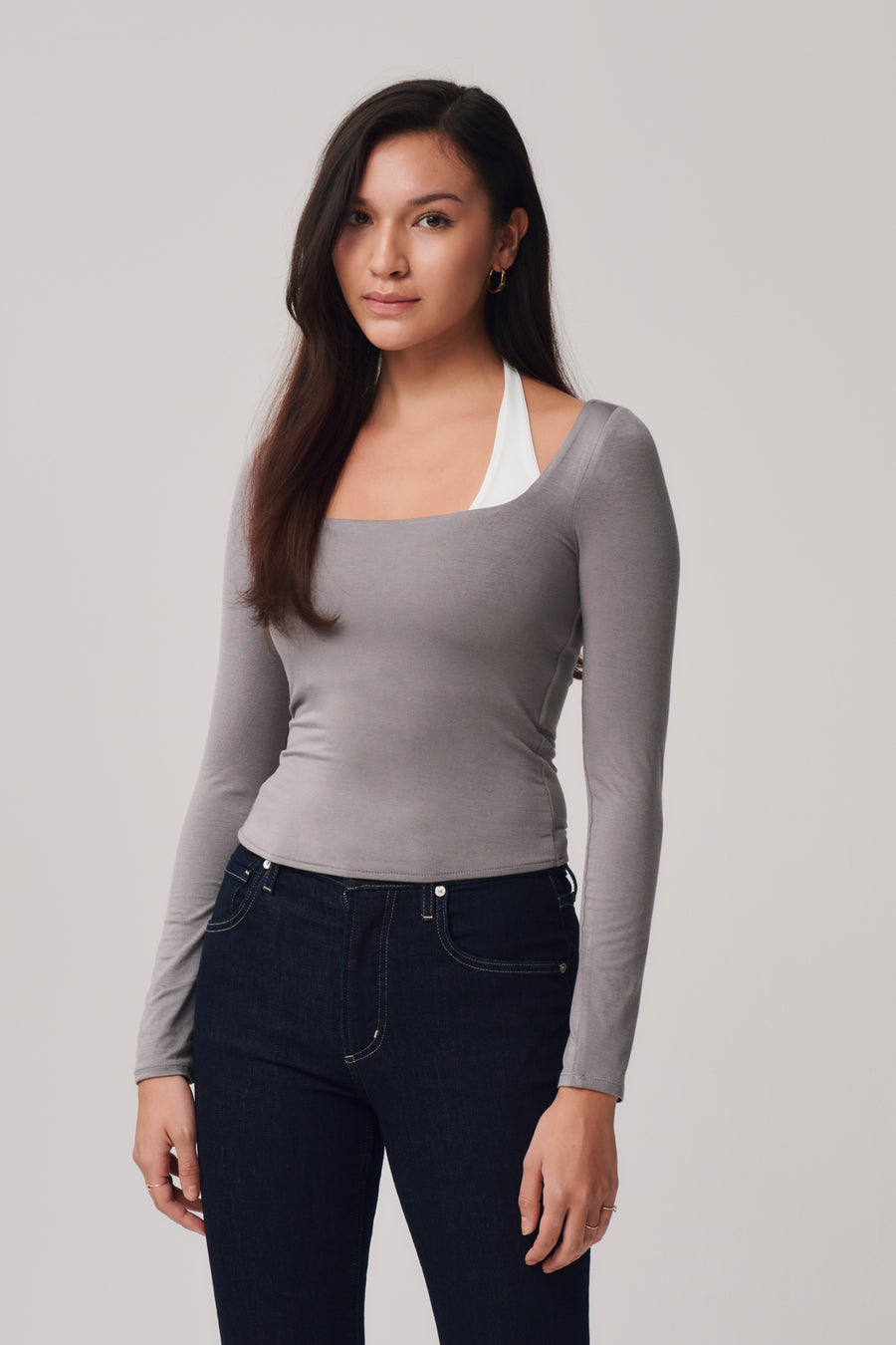 Jodie Halter Layer Top + Gray - Little Puffy