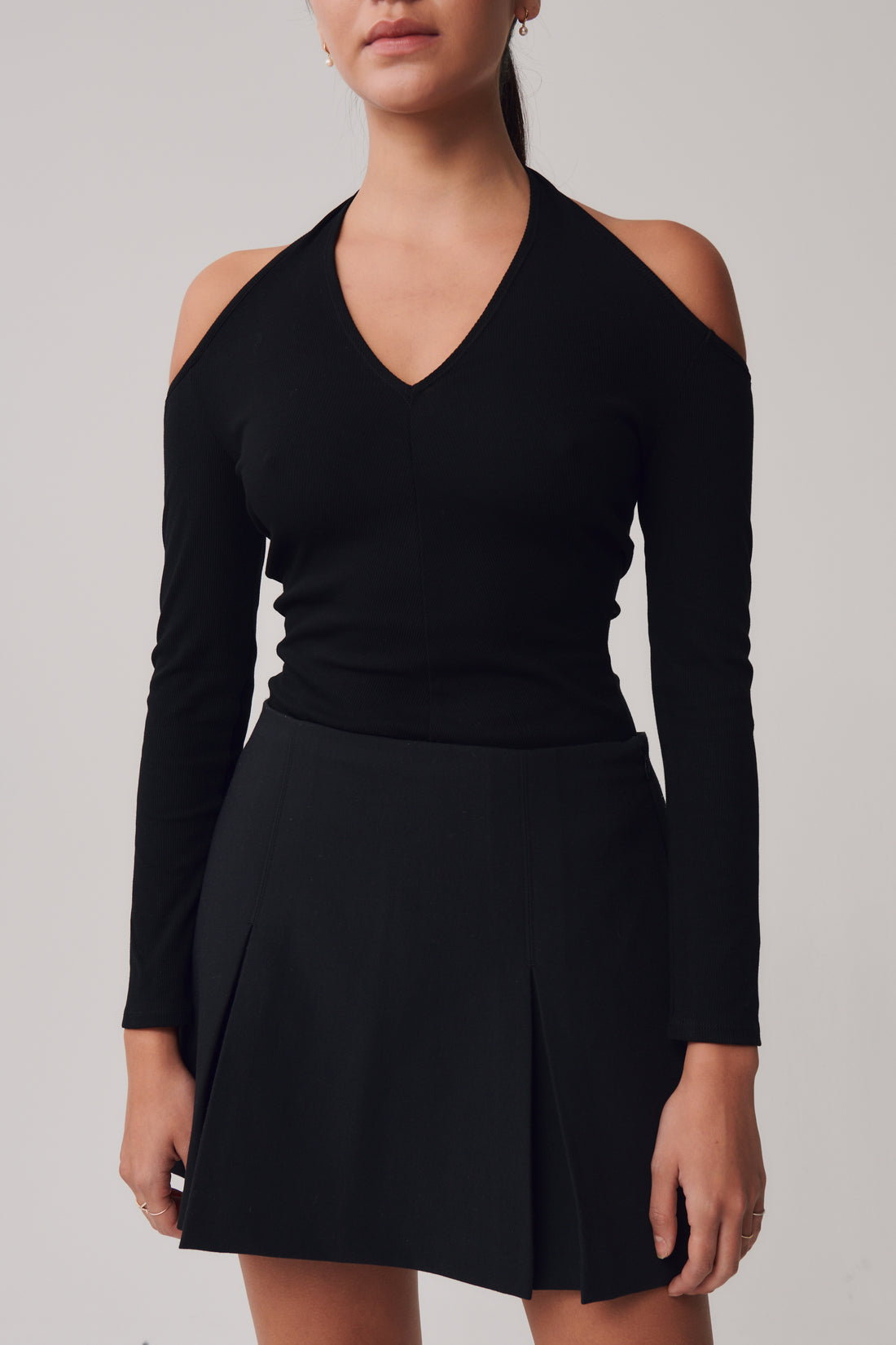 Lola Halter Cut Out Top + Black - Little Puffy