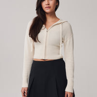 Kenny Knit Zip Up + Cream - Little Puffy