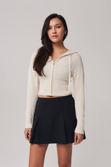 Kenny Knit Zip Up + Cream - Little Puffy