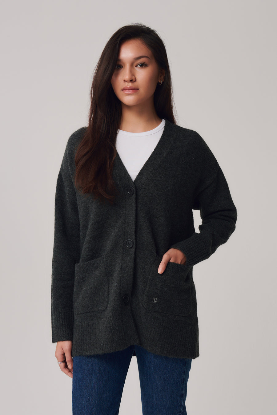 Finn Grandpa Cardigan + Gray - Little Puffy