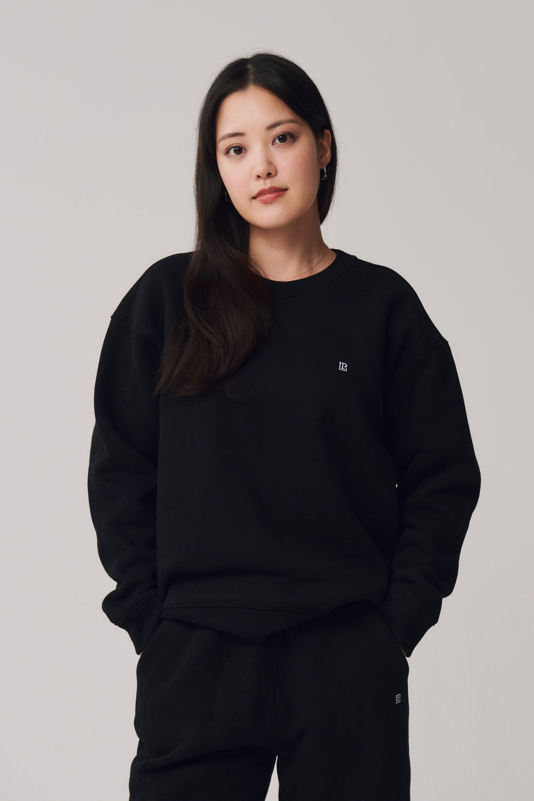 Comfort Crewneck Sweatshirt + Black – Little Puffy