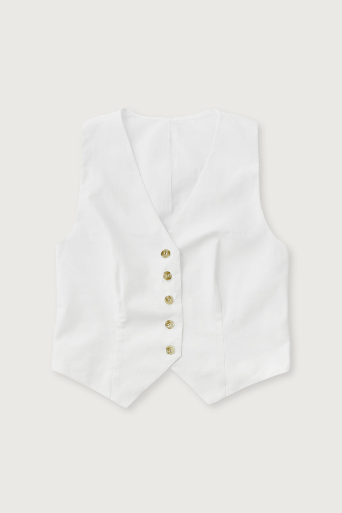 Jardin Linen Vest + Ivory - Little Puffy