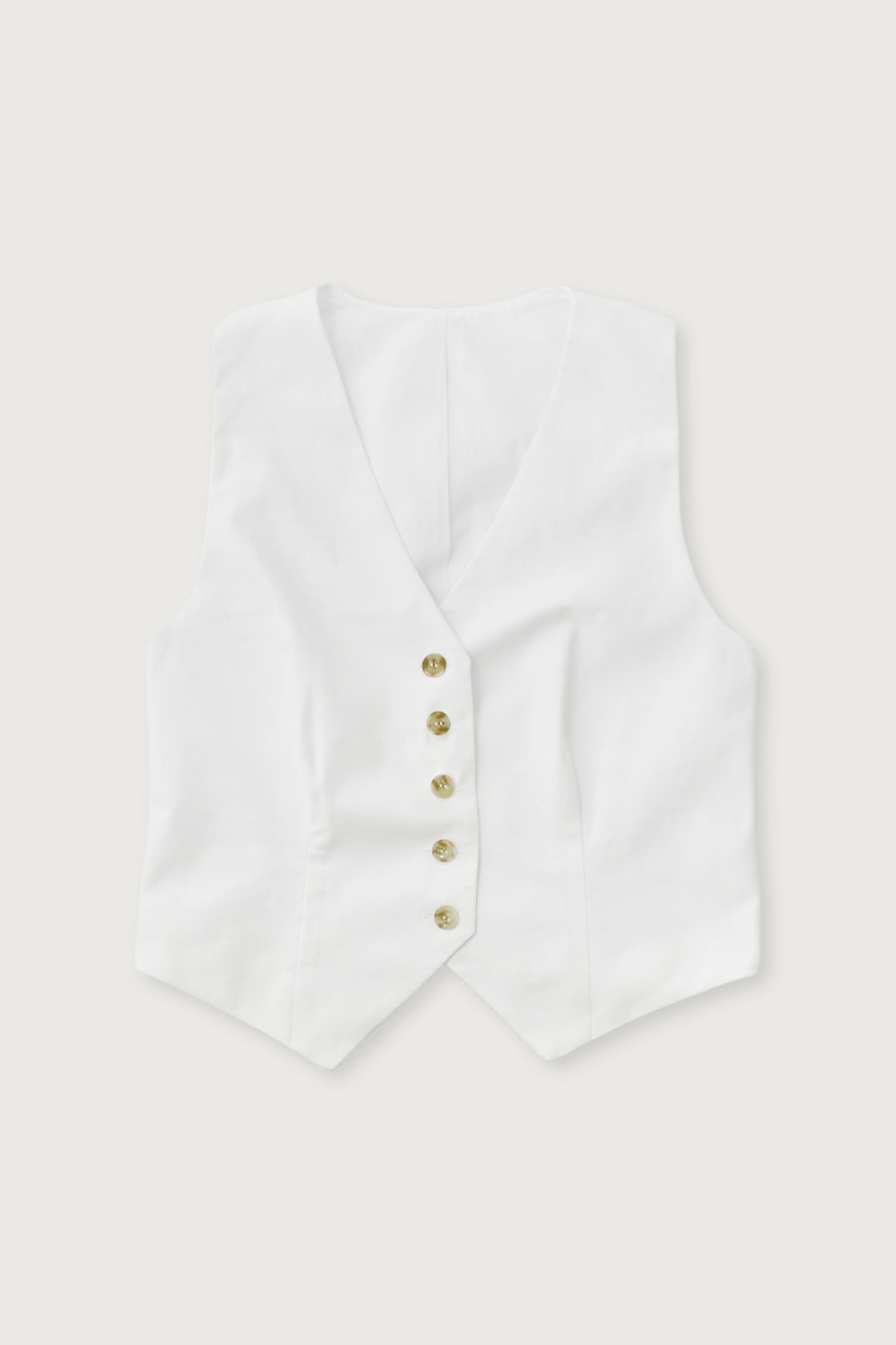 Jardin Linen Vest + Ivory - Little Puffy