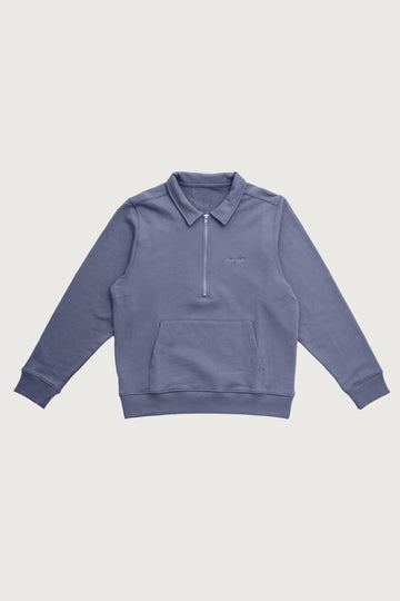 Quarter Zip Pullover + Space Blue - Little Puffy