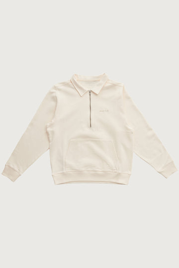 Quarter Zip Pullover + Cream - Little Puffy