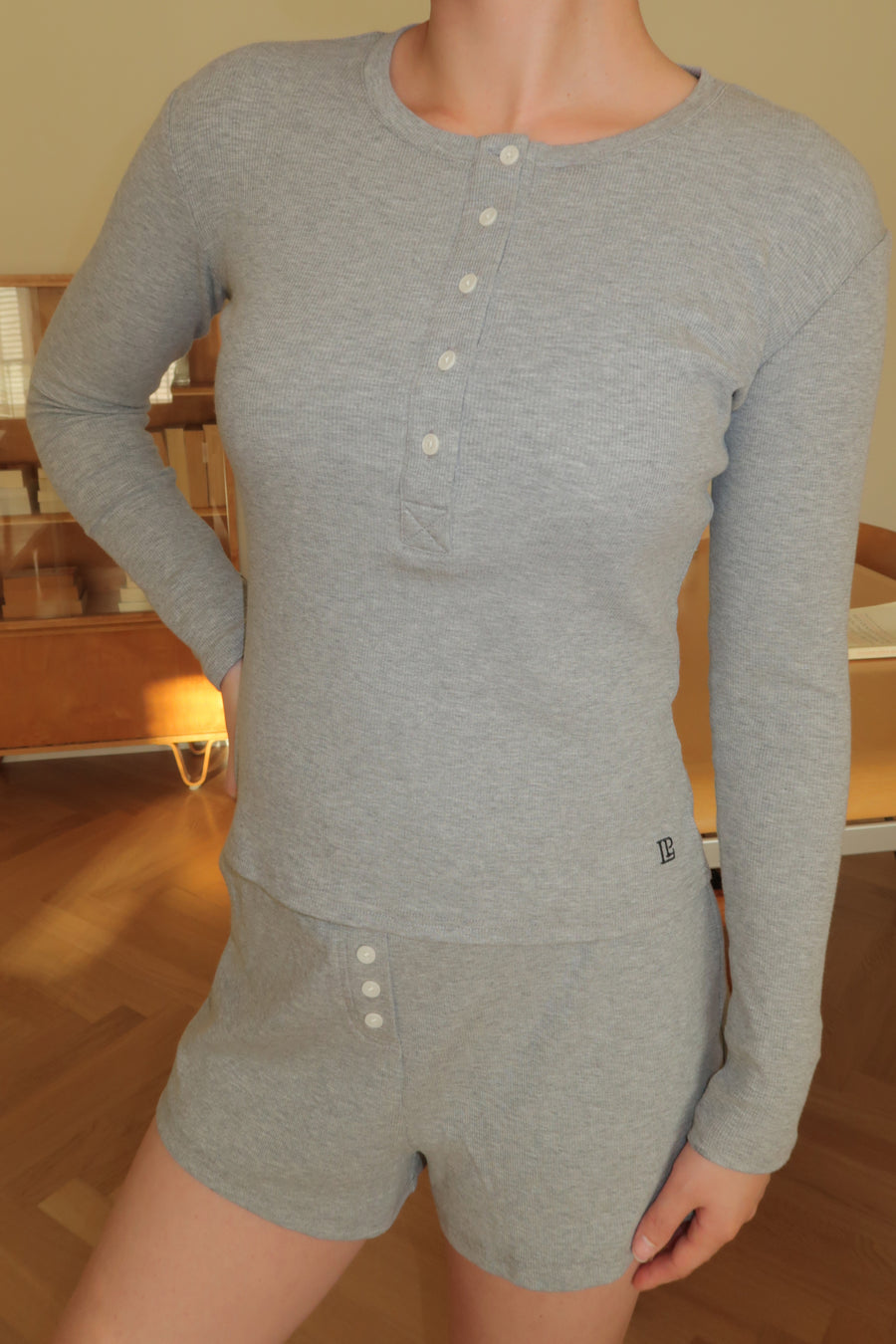 Peggy Henley Top + Gray