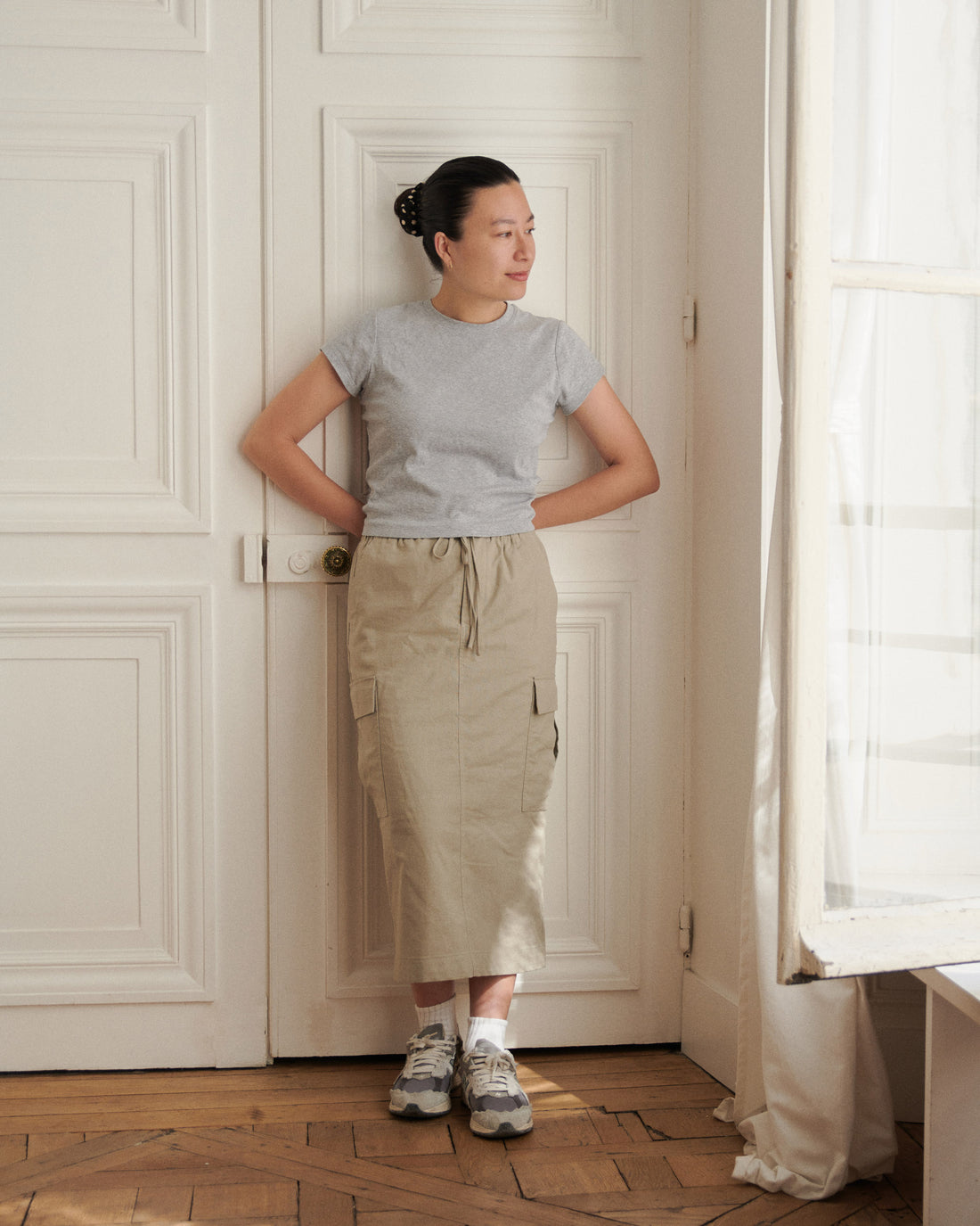Linen Skirt + Beige - Little Puffy