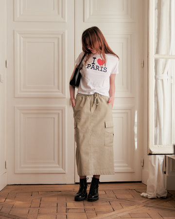 LINEN SKIRT- BEIGE - Little Puffy