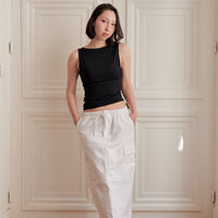 Josie Linen Skirt + Ivory - Little Puffy