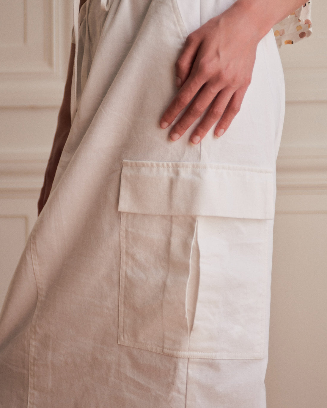 LINEN SKIRT- IVORY - Little Puffy