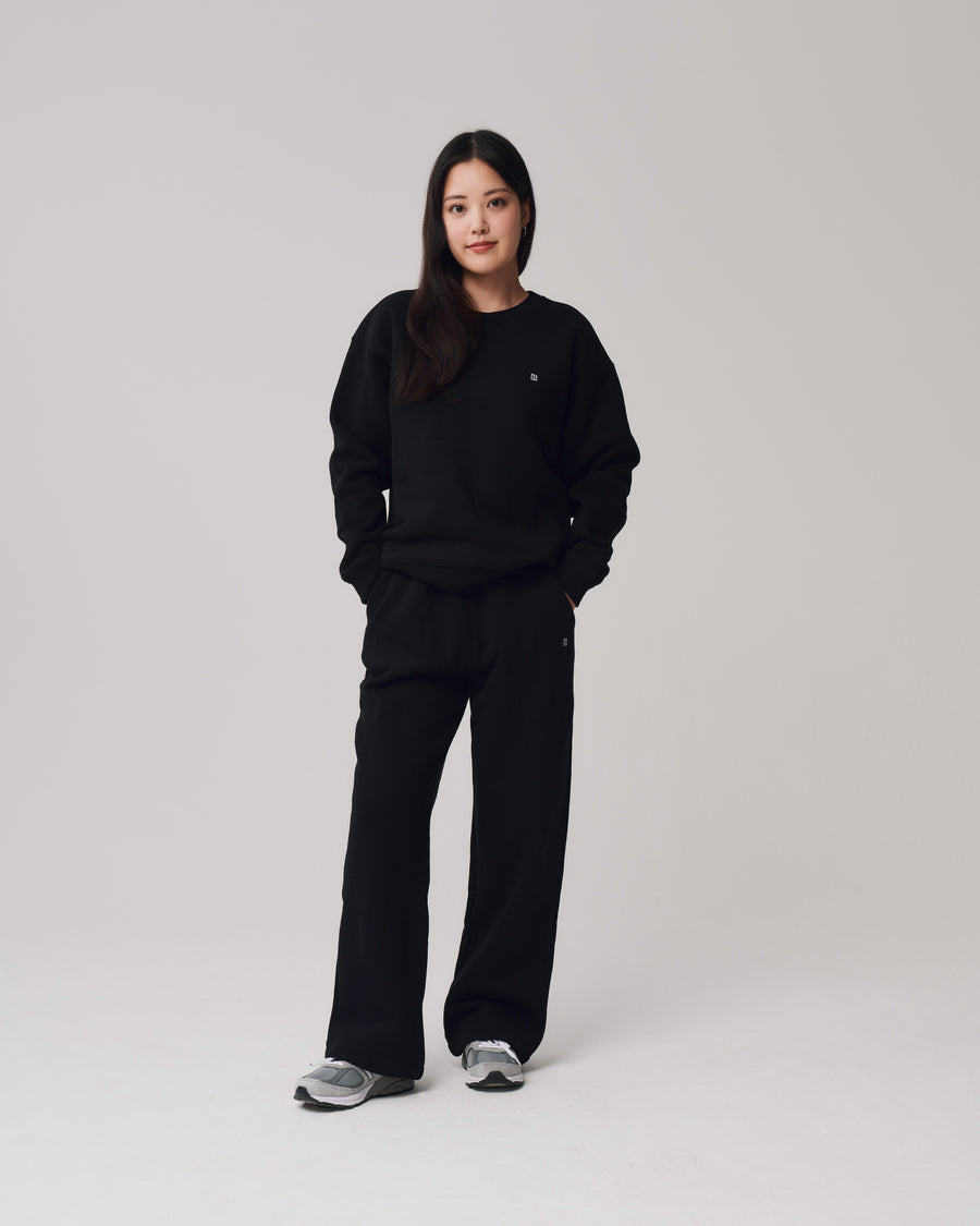 Comfort Crewneck Sweatshirt + Black - Little Puffy