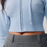 Crop Knit Zip Up + Frost - Little Puffy