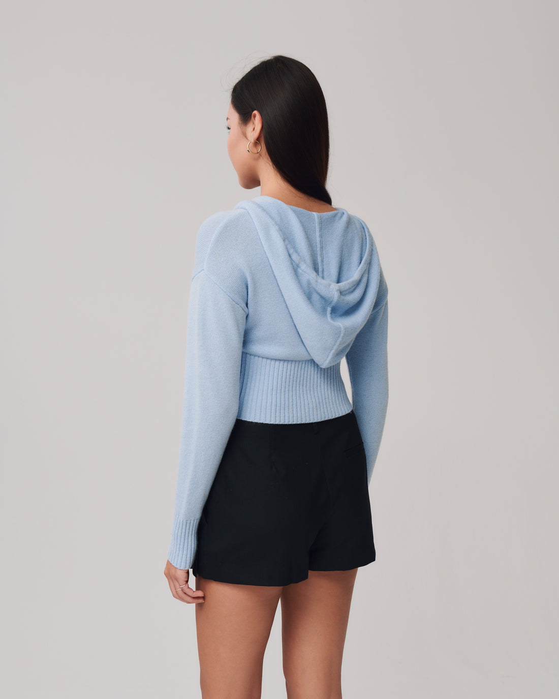 Crop Knit Zip Up + Frost - Little Puffy