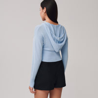 Crop Knit Zip Up + Frost - Little Puffy