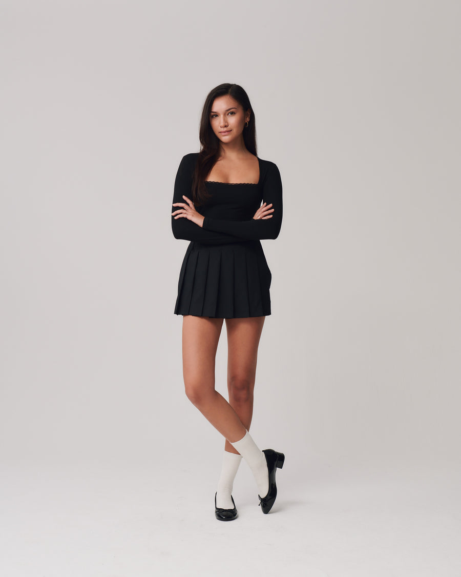 Lace Square Neck + Black - Little Puffy