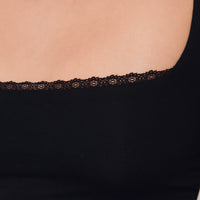 Lace Square Neck + Black - Little Puffy