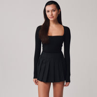 Lace Square Neck + Black - Little Puffy