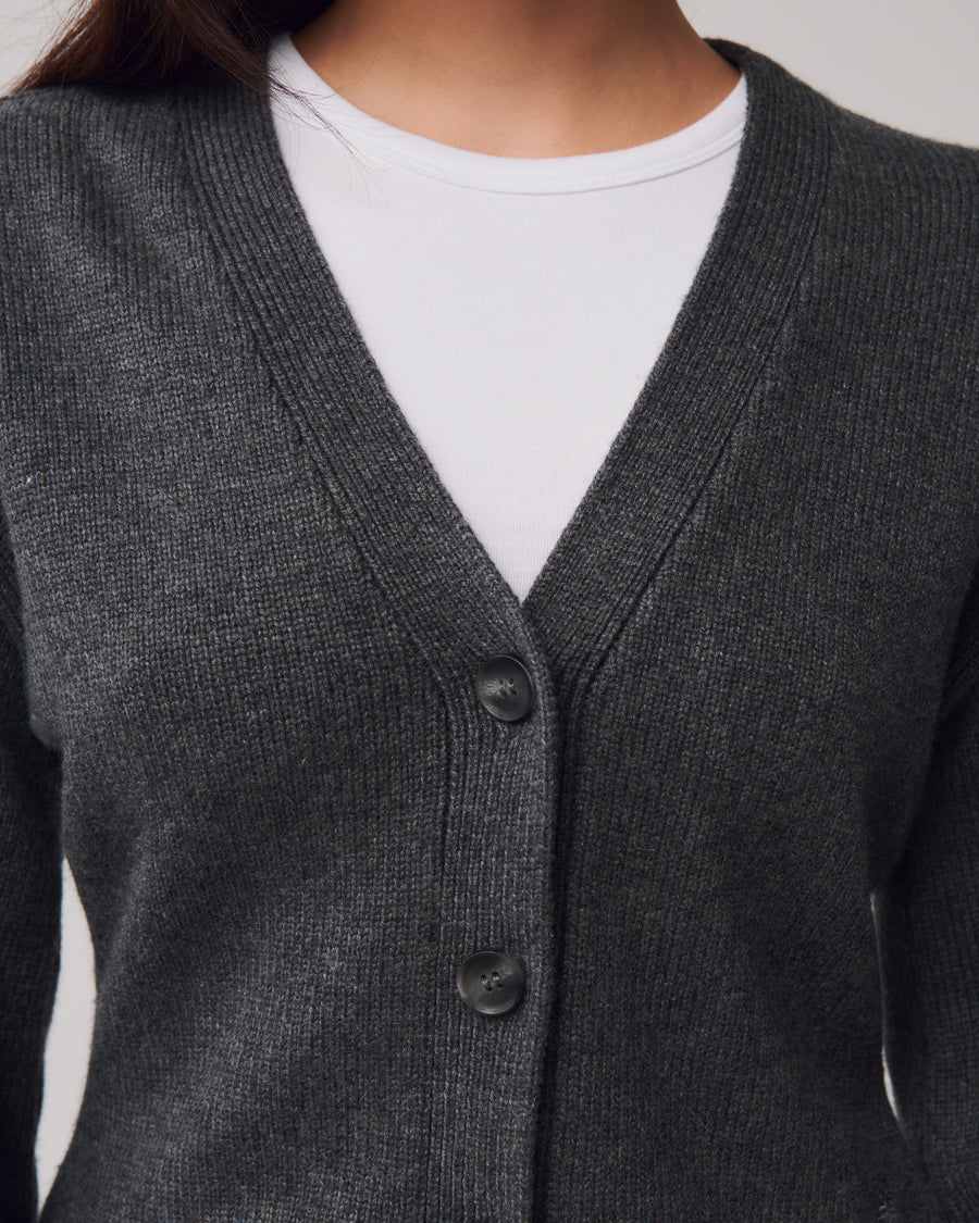 Ellie Button Cardigan +Gray - Little Puffy