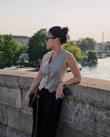 Linen Vest + Beige - Little Puffy