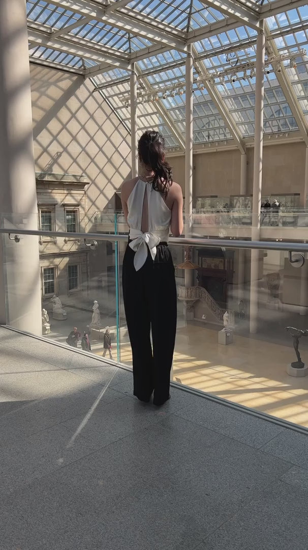 Ribbon Satin Top + Ivory