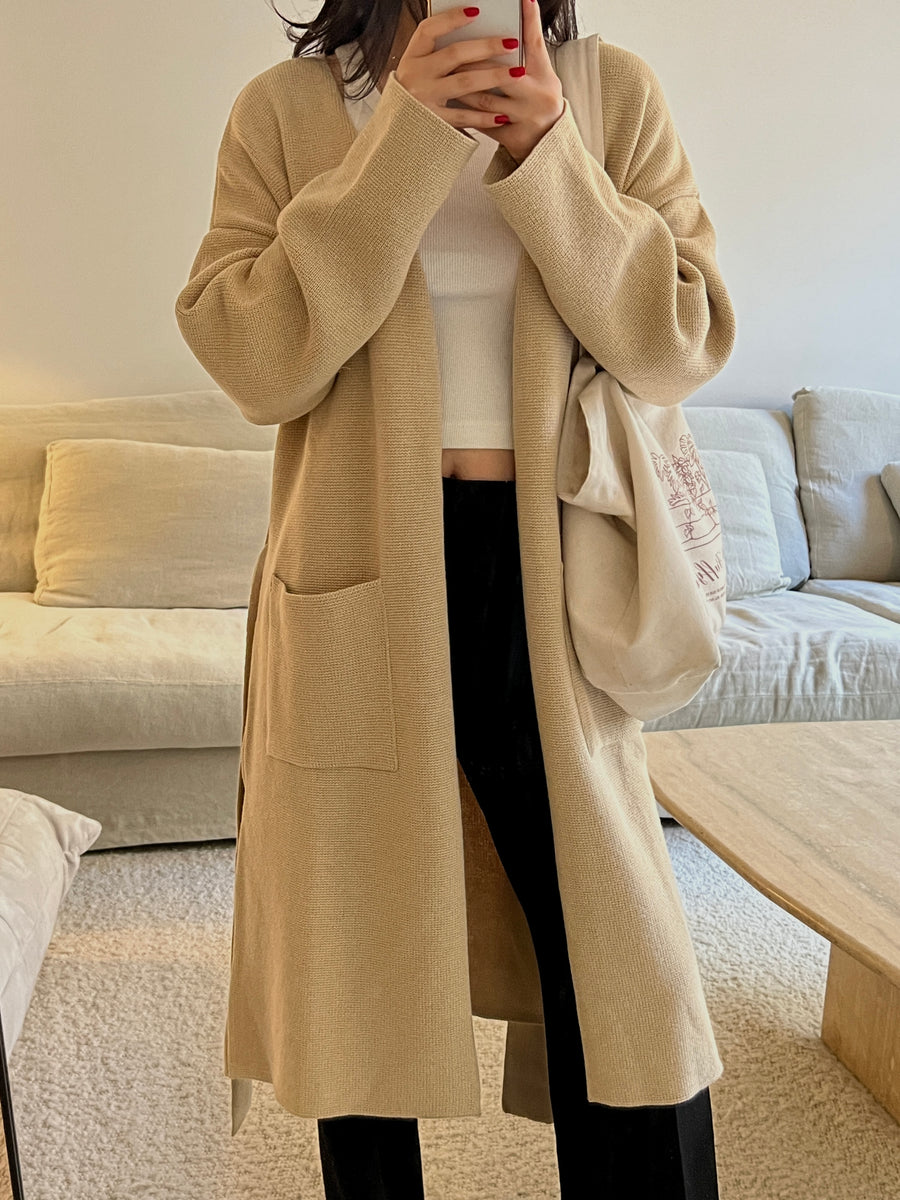 ROBE CARDIGAN - SAND - Little Puffy