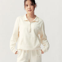 QUARTER ZIP - CREAM - Little Puffy