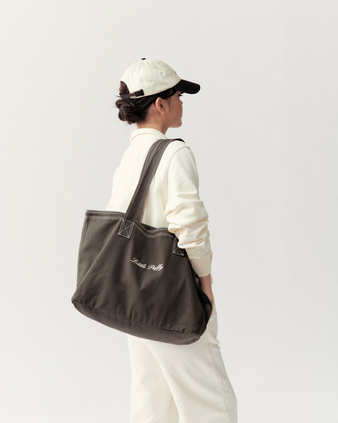 Two Tone Black White Hat - Little Puffy