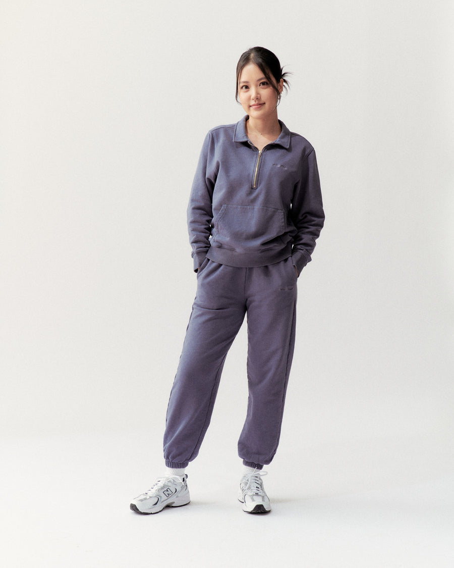 QUARTER ZIP - SPACE BLUE - Little Puffy