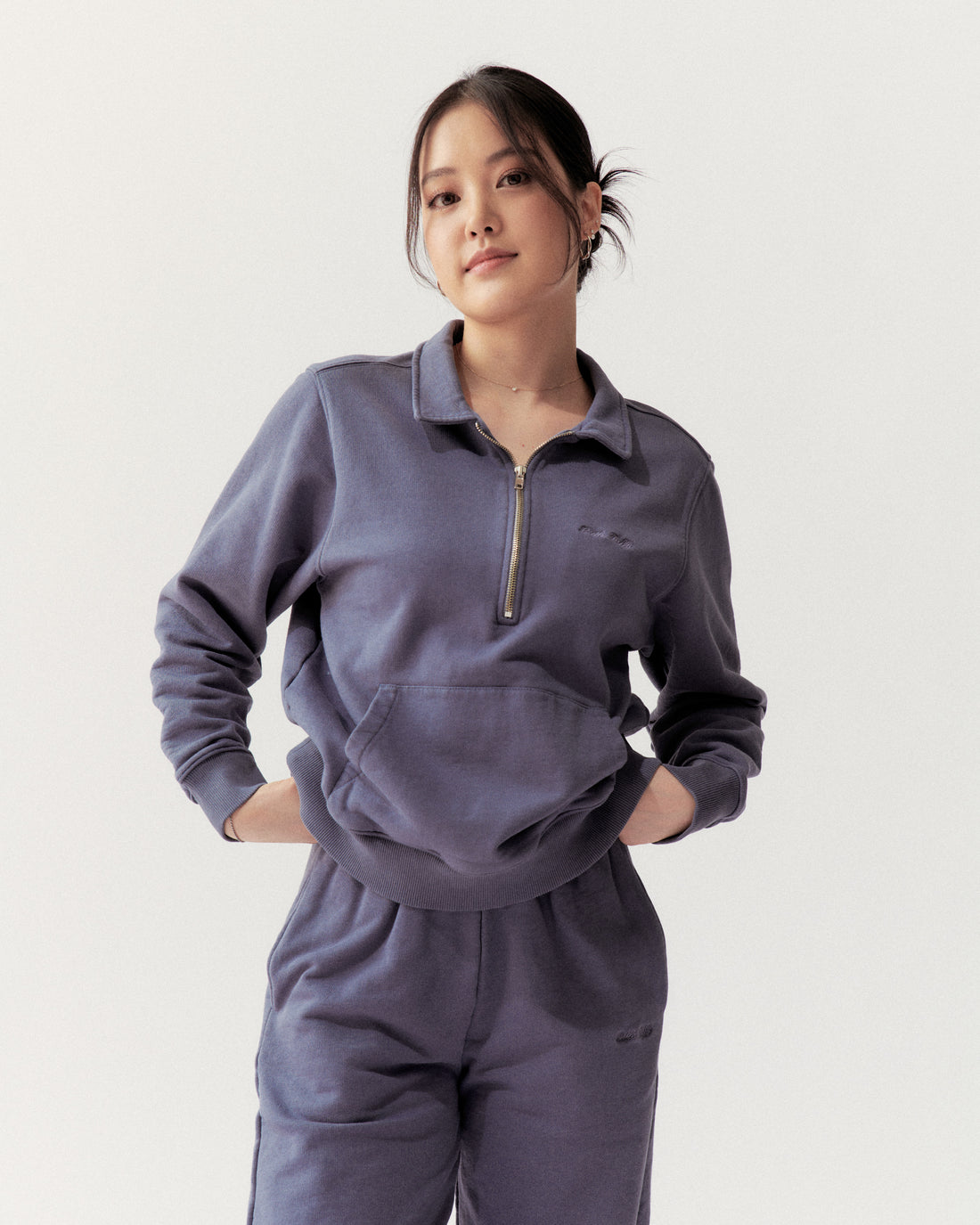 QUARTER ZIP - SPACE BLUE - Little Puffy