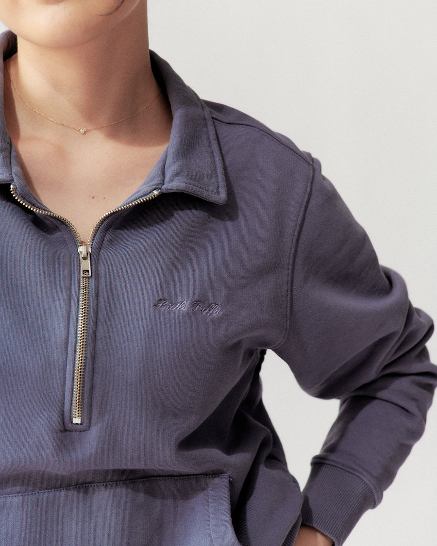 QUARTER ZIP - SPACE BLUE - Little Puffy