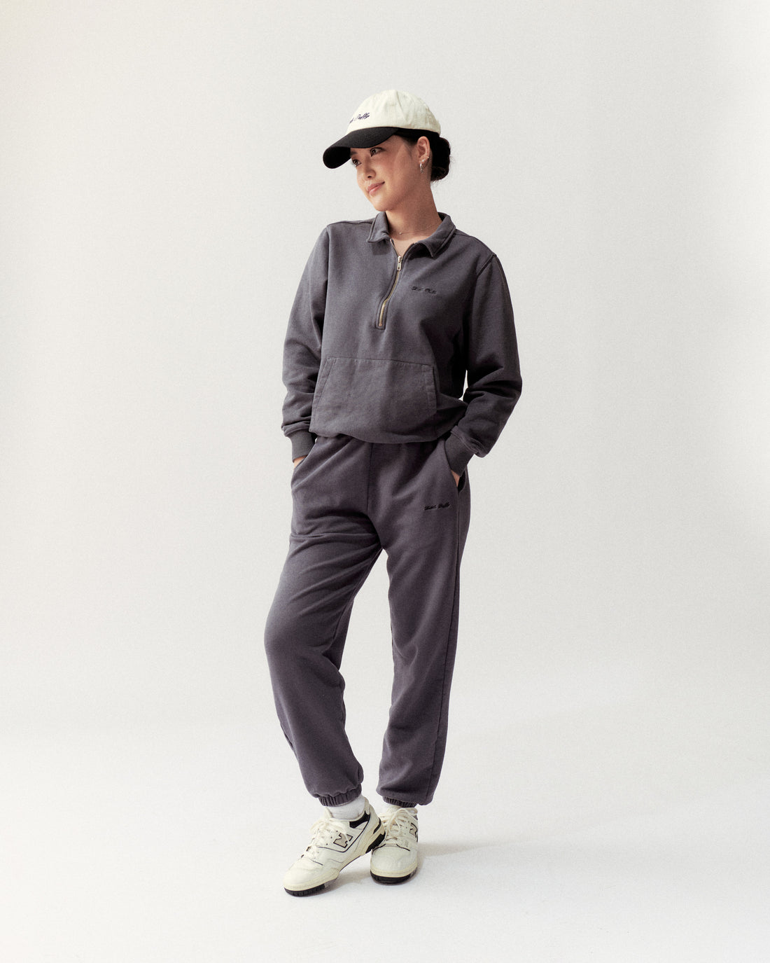 QUARTER ZIP - VINTAGE BLACK - Little Puffy