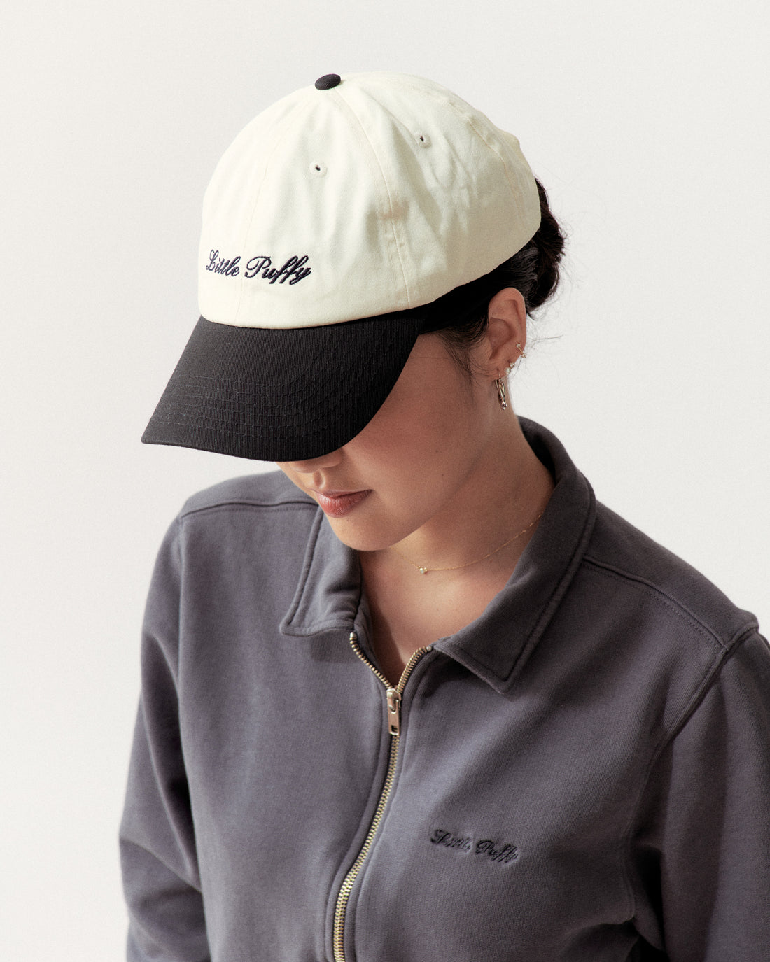 QUARTER ZIP - VINTAGE BLACK - Little Puffy