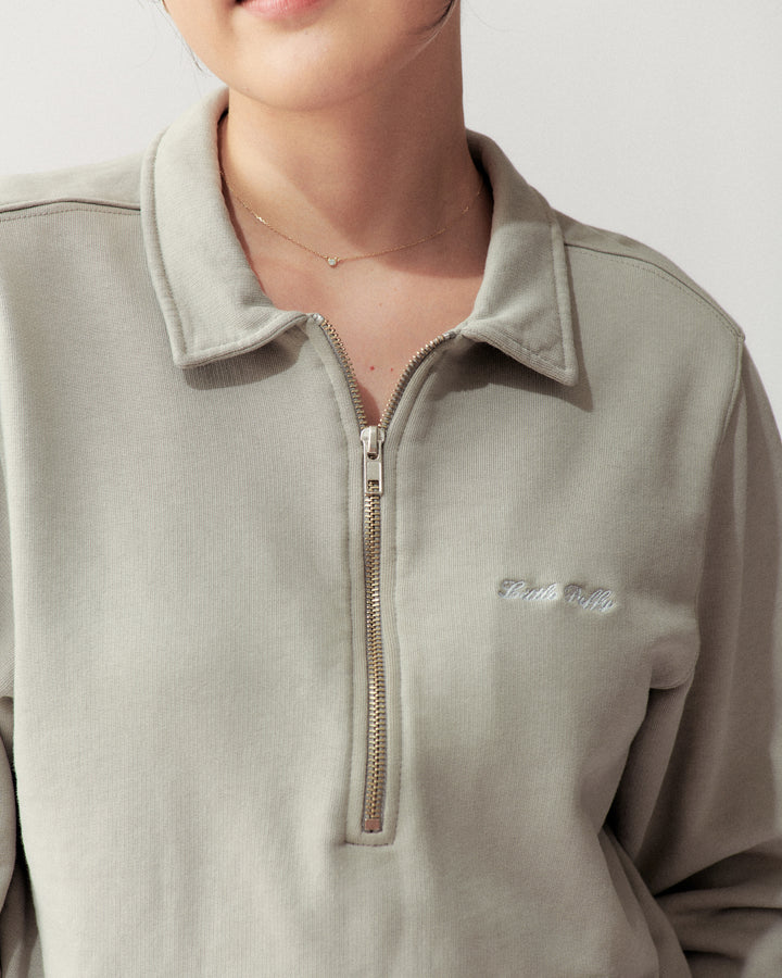 QUARTER ZIP - STONE - Little Puffy